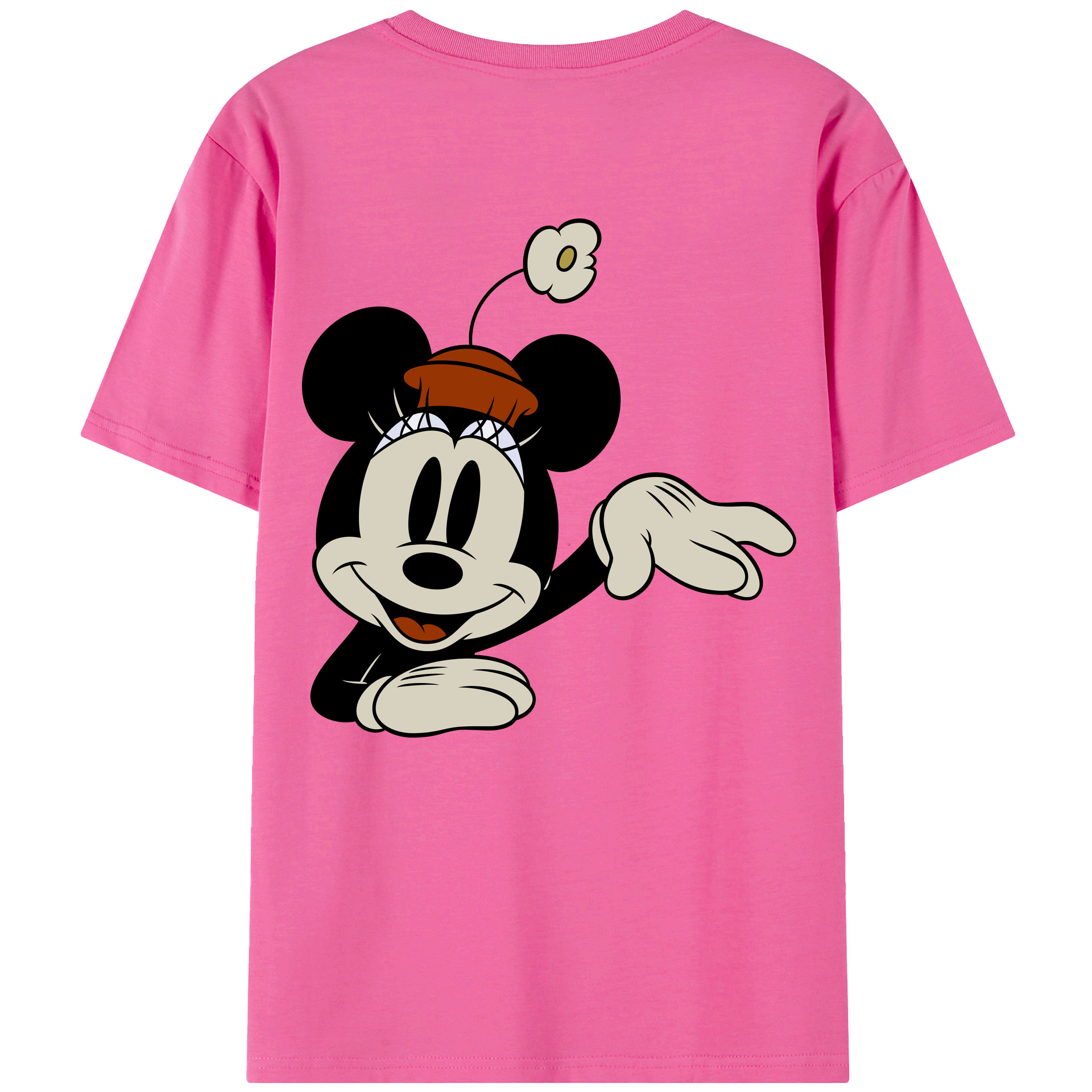 ミッキーマウス Mickey Mouse レディース半袖Tシャツ(バックプリント)